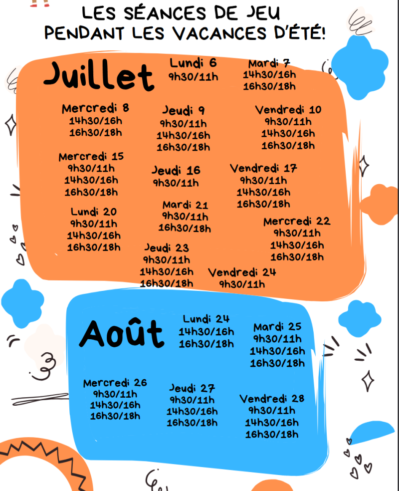 Image de l'article Séances jeu été 2026