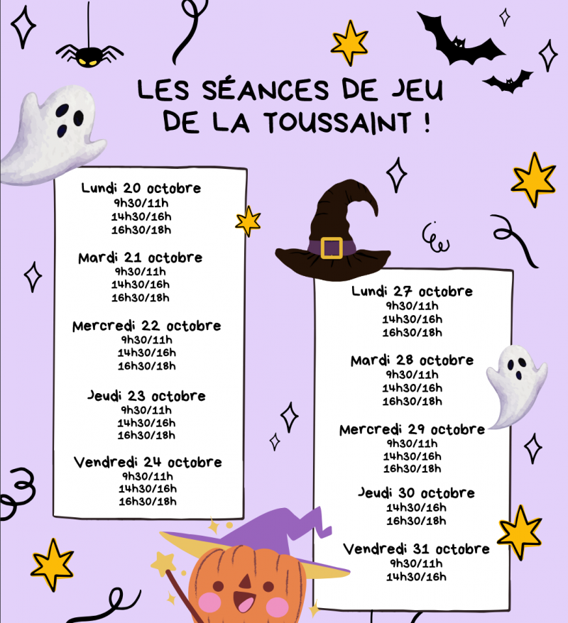 Image de l'article Séances jeu aux vacances de la toussaint